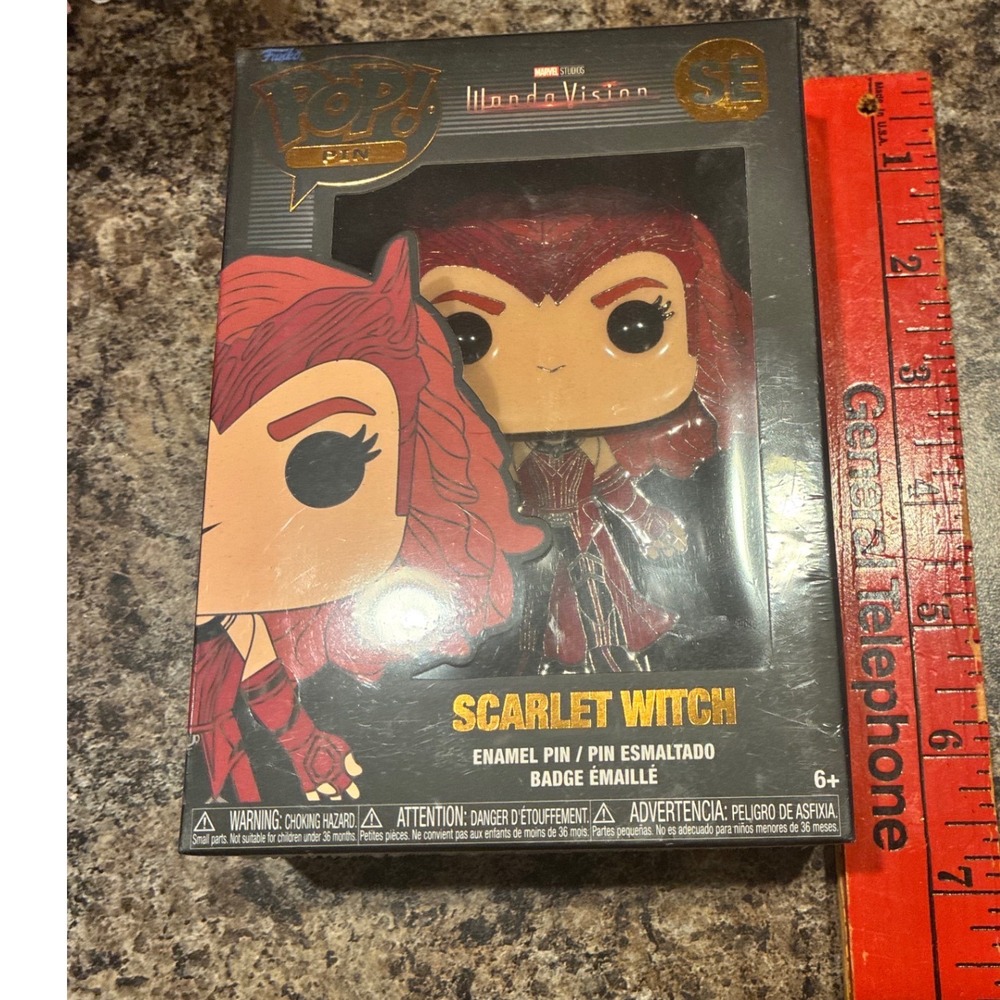 Funko Pop Pin Marvel WandaVision Scarlet Witch Lg Enamel Pin SE Special Edition